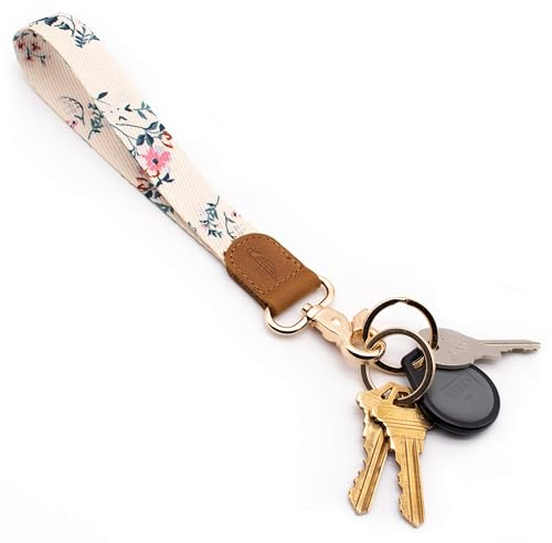 Image of POCKT Keychain Wristlet for Women and Men, Cute Wrist Lanyard for Keys, Short Key Chain Strap for Car Keys, Wallet, ID Badge & Phone | Bloom