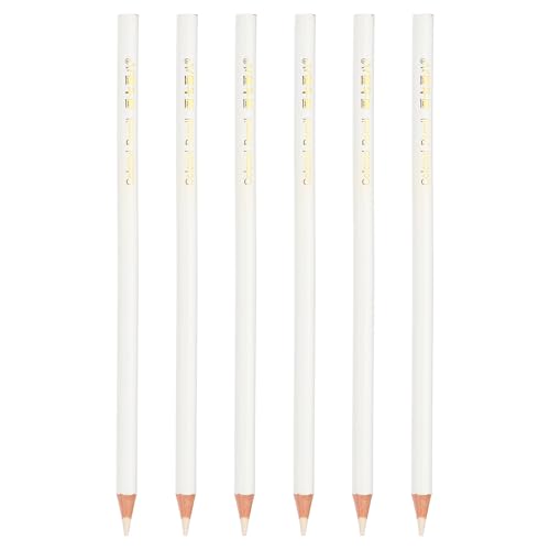 PATIKIL Conjunto de lápis de cor branca, 6 lápis de cor a óleo, lápis de desenho de madeira para art