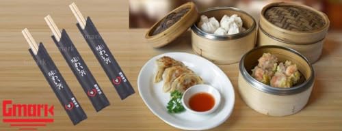 Disposable Chopsticks Pack of 40 Pair, 9" Japanese Style Sleeved Sushi Chopsticks by Gmark GM1038A