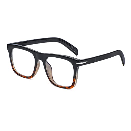 Image of JOVAKIT Square Frame Glasses for Women Men Non-prescription Clear Lens Eyeglasses Anti-Blue Light Lens Eyewear