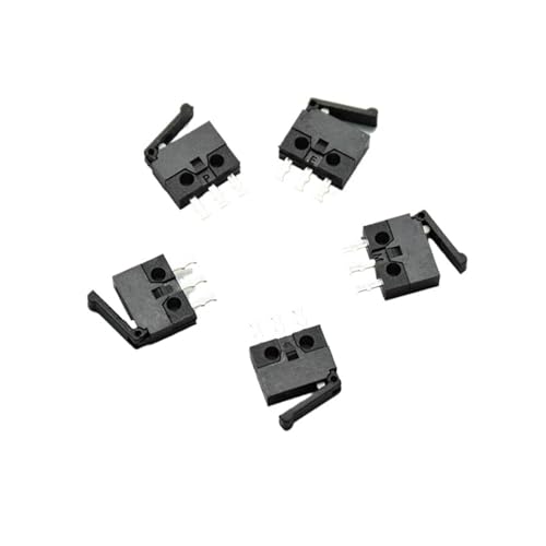 Microinterruptores pequeños negros de 3 pines con accionador recto para robótica, kit de 5