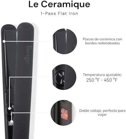 L'ANGE HAIR Le Ceramique 1-Pass Flat Iron Hair — detail view