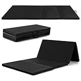 S AFSTAR Tapete de gimnasia de 4 x 8 x 2 pulgadas, tapete de 4 paneles con asas de transporte, cierres de velcro, espuma de 2 pulgadas de grosor, tapete de ejercicio plegable para pilates, yoga, artes