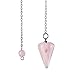 Produktbild Dragonface Naturstein-Amulett Healing Kristallanhänger Meditation Hexagonal Pendulums für Männer Frauen Schmuck Small Size (3-Rose Quartz)