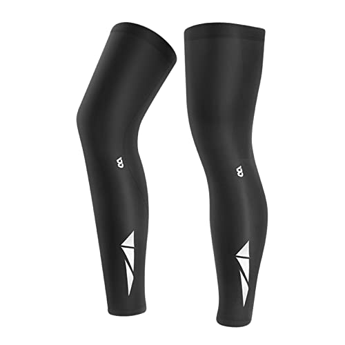 gaoqiao Jambières Unisexes pour Cyclisme, Cyclisme VTT de vélo, Genouillères CompressionLongue Support Soutien Genou Sport, Antidérapant Anti-UV Thermiques Course, Noir, L Cover