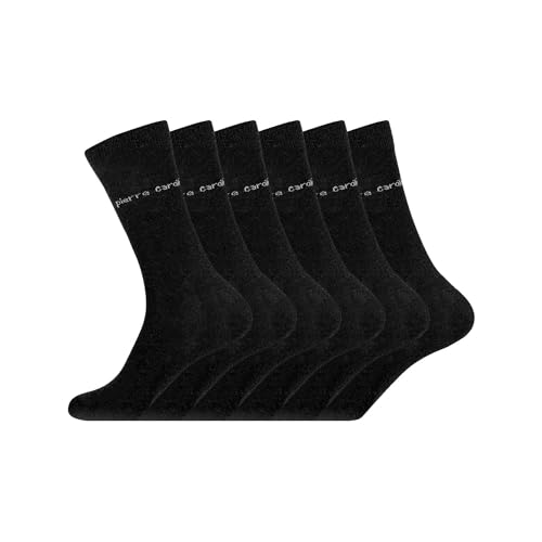 pierre cardin underwear Chaussette Homme Coton Peigné - Lot de 6 - Chaussettes Hautes Homme, Douce & Confortable, Taille 39/42 - Noir