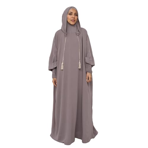 Abaya Muslim Dress Women Prayer Dress Long Sleeve Hooded Loose Maxi Dress Arabian Dubai Islamic Clothing3