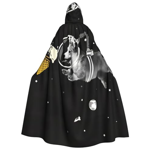 Cape à capuche Space Corgi unisexe pour Halloween et déguisement de cosplay