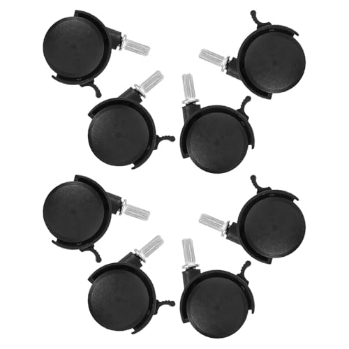 Roulettes pivotantes pour bases de plantes et chariot à linge lot de 8 noires