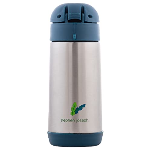 Image of Stephen Joseph Double Wall Ss BottleSnack - BPA, Phthalate and PVC-free, Easy Open with Snack Compartment, Leak-Proof Water Bottle with Cute Design for Girls & Boys (ZOO)