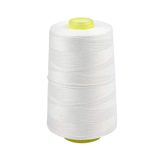 Cestval 1 Roll Cotton Sewing Thread for Sewing Machine Unbleached (White,3000 Yards)