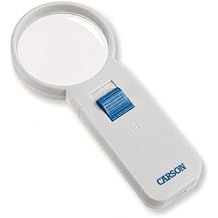 Carson Illuminated LED Lighted 5x Hand Held 2.5 Aspheric Magnifier SV-50,White
