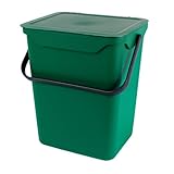 Easy Eco 10L Large Green Plastic Kitchen Compost Caddy/Food Bin for Food Waste Recycling - 10 Litre