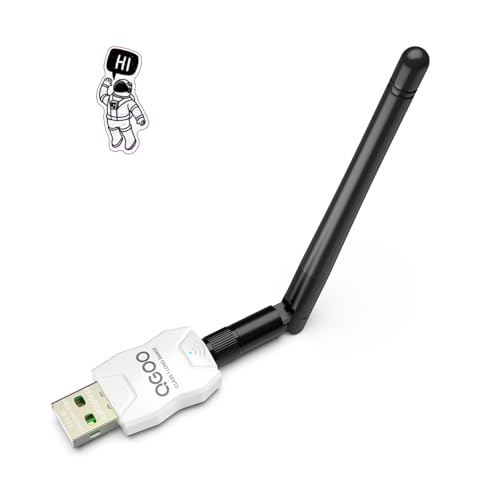 Class 1 Long Range Bluetooth Adapter for PC, QGOO USB Bluetooth Adapter for PC 5.3+EDR, Bluetooth Dongle Bluetooth Receiver Support Windows10/8.1/8/7?white-186?