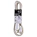 Cordinate Designer 3-Outlet Extension Cord, 2 Prong Power Strip, Extra Long 8 Ft Cable with Flat Plug, Braided Chevron Fabric Cord, Slide-to-Close Safety Outlets, Tan/White, 41891