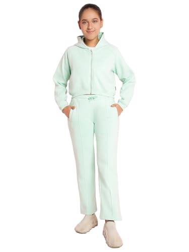 Image of Li'l Tomatoes Girls Fleece Tracksuit Set| Winter Hooded Full Zip Sweatshirt with Track Pants| Warm Casual Co-Ord Outfit for 9-16 Years