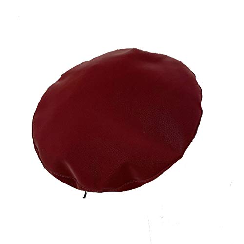 Women Versatile Faux Leather Beret French Style Pure Color Painter Hat Flat Adjustable Artist Hats for Unisex Ladies Wine Red
