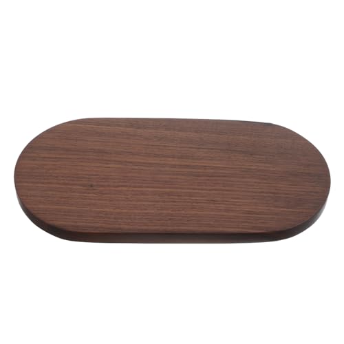 TOYANDONA Base Ovalada de Madera Maciza de Nogal 9X18X1 CM para Exhibir Figuras Flores y Joyas Soporte Rústico Multiusos para Decoración DIY Bandeja para Baño y Cocina Soporte Estable