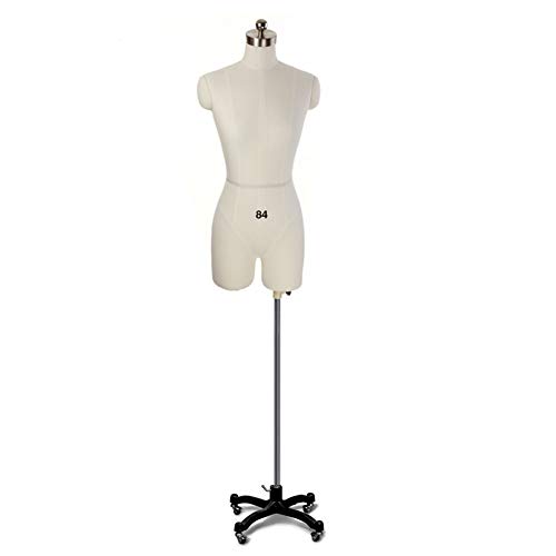 Maniqui Costura Mujer Modista Maniquí de forma de vestido de costura, cuerpo de maniquí de exhibición femenina con ruedas, altura ajustable, espuma de poliestireno, confección de vestidos de novia