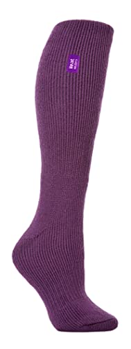 Heat Holders - Womens Extra Long Knee High Colorful Winter Warm Thermal Socks (Purple) #TOP4