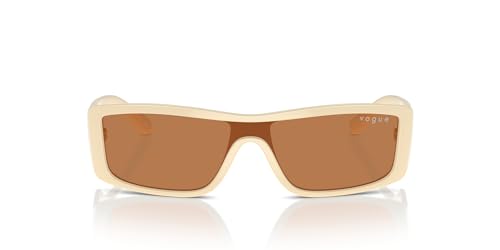 Vogue Eyewear VO5442SM Sunglasses, Full Milk/Dark Brown, 22 mm