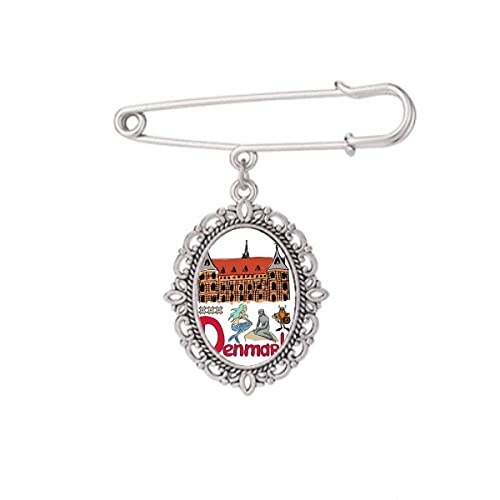 Broche avec symbole national Demark pour robe et chemise taille M