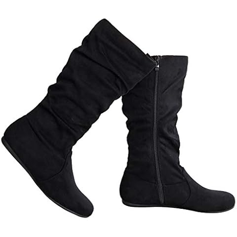 Olivia K Slouchy Suede Mid-Calf Boots Cover