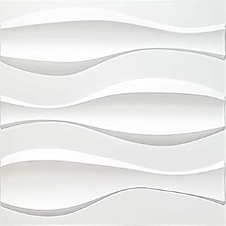 Art3d Textures PVC Wall Panels, Big Wave 3D Panelling, 50*50cm (12 Pack)