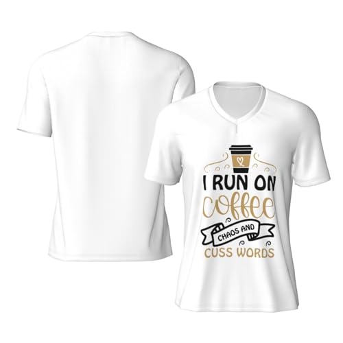 I Run On Coffee Chaos Cuss Words Men's Football Jersey Tank Top for Men