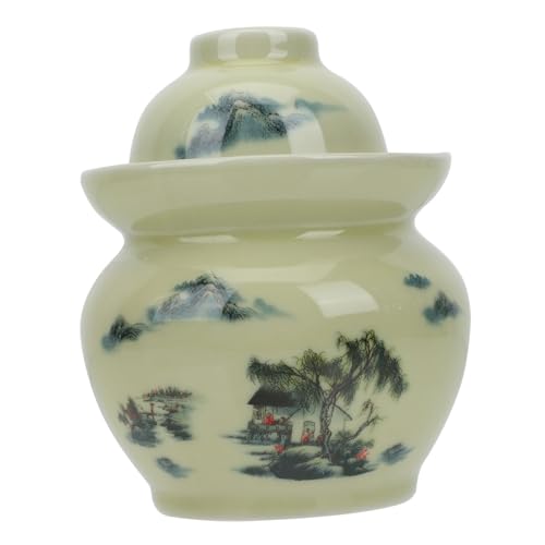 ULTECHNOVO Vaso in Ceramica Per Sottaceti Sigillato Da Contenitore Compatto e Antiumidità Per Fermentazione Di Verdure Come Crauti e Cipolle Barattolo Tradizionale Per Cucina e Decorazione Ca