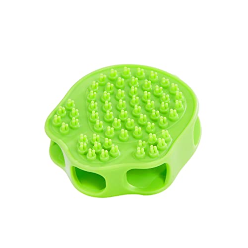 Peigne de bain T-Miles anti poils morts massage caoutchouc vert chat