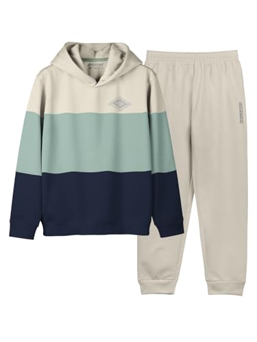 Image of HELLCAT Printed Cotton Blend Hoodie T-shirt and Jogger Trackpant Clothing Set for Boys.