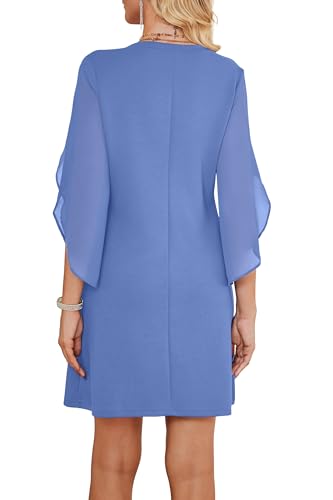 RUMIA Wedding Guest Dresses for Women Chiffon Sleeve Cocktail Dress3