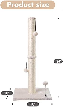 MECOOL 34” Tall Cat Scratching Post Premium Basics — texture and fabric close-up