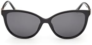 Skechers SE00173 Women's Plastic Frame Sunglasses, Black/Shiny Black, Size 56 mm