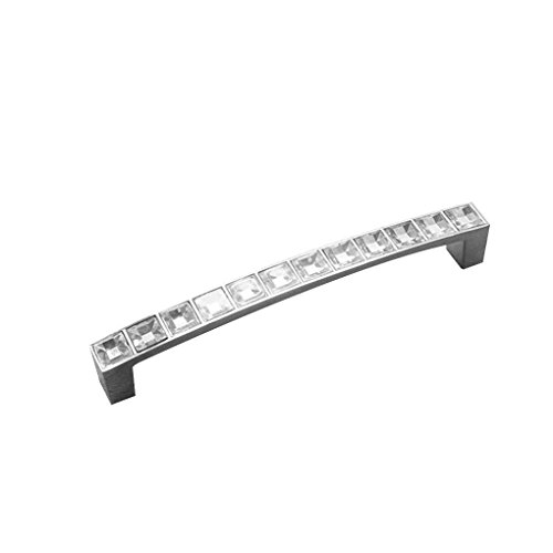 NAYUKY Zinc Alloy Crystal U Shape Cabinet Pull knob Cupboard Long Handle Wardrobe Drawer Closet Door Pull Knob with Screw