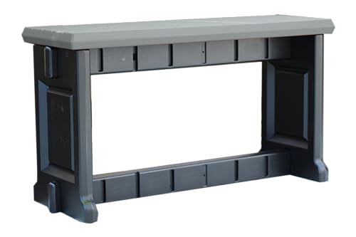 Leisure Accents Bench, Deep Grey Top with Black Sides, 1 Pack - Proudly Made in The USA, Click and Lock Hardware-Free Assembly, Durable and Stylish Outdoor Seating