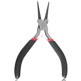 Round Nose Pliers for Jewelry Making 5 Inch Precision Jewelry Pliers Stainless Steel Chain Nose Plier Jewelry-Making-Tools for DIY Crafts Hobby Projects (Black)