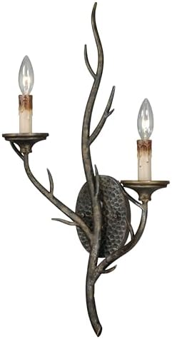 VAXCEL Monterey 2 Light Bronze Rustic Branch Candle Wall Sconce