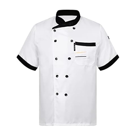 Freebily Men's Short Sleeve Chef Coat Cover
