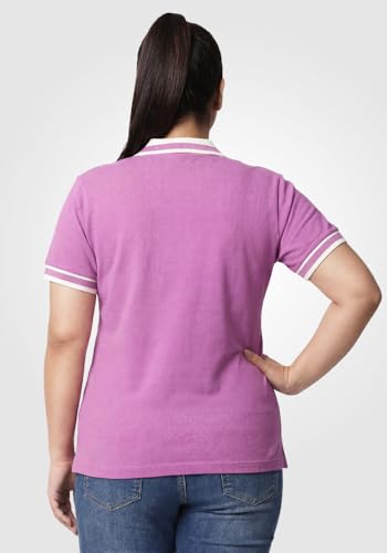 Image of Wear Your Opinion Plus Size Women Polo V Neck Stripe Collar Tshirt Top | Half Sleeve