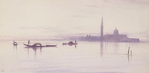 Toile San Giorgio Maggiore Edward Lear poster 50x70 cm sans cadre impression déco murale bureau