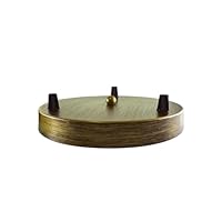 ElekTek Kit De Rosetón De Techo Con 3 Ganchos Tornillos, Conexión De Cable Y Peana De Pino Para El Techo - Para Instalaciones De Iluminación Suspendidas, Colgadas, De Pantalla Invertida Níquel