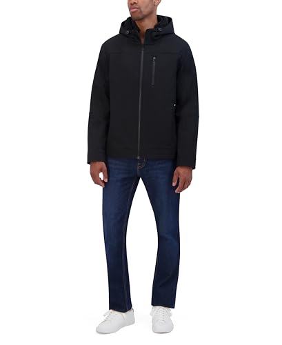 Image of Nautica Men's Sherpa Lined Softshell Jacket - Full Zip, Adjustable Hood, Wind Resistant