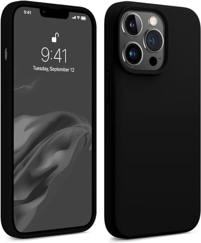 Image of Back Cover for iPhone 13 Pro Case,[Military Shockproof Protection] Liquid Silicone Case with [Soft Anti-Scratch Microfiber Lining for iPhone 13 Pro (Black)