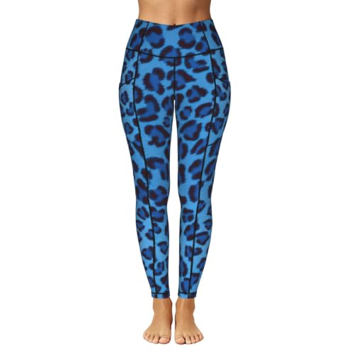 Mallas de deporte de leopardo para running y yoga con bolsillos laterales elásticos 2