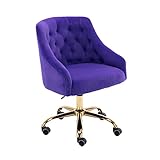 hegmentine Modern Home Office Chair Desk Chair Task with Wheels Swivel Vanity Chair Makeup Chair Hei