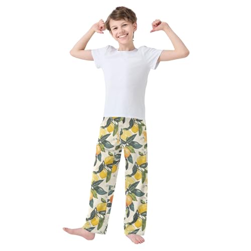 Pajama Bottoms, Pajamas Long Pant Citrus Fruits Oranges Lemons Lounge Wear Casual Sleep Pants Soft Pjs Sleepwear2