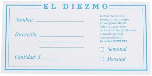 Salt & Light, El Diezmo - Sobres de diezmo español, 6 1/4 x 3 1/8 pulgadas, 100 sobres