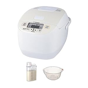 Zojirushi NL-DCC18CP Micom Rice Cooker and Warmer with Rice Container Bin and Rice Washing Bowl Bundle (3 Items)